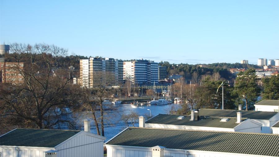 Utsikt från översta våningen , Östra Kanalgatan 22